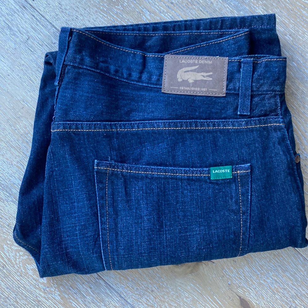 Authentic mens dark blue lacoste denim jeans size 36 excellent condition